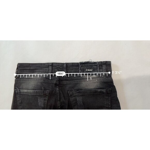 X Way Distressed Skinny Jeans in Black - Picture 4 of 5